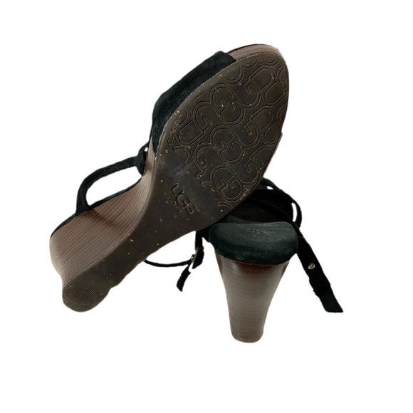 UGG Australia Black Suede Wedge Heels - Picture 6 of 6
